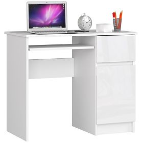 SCRIVANIA PER COMPUTER PIKSEL PK BIANCO LUCIDO DESTRO