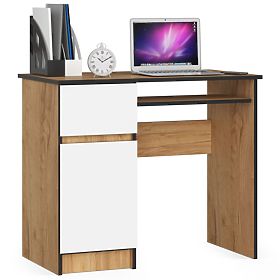 SCRIVANIA PER COMPUTER PIKSEL PK ROVERE CRAFT / BIANCO - SINISTRA