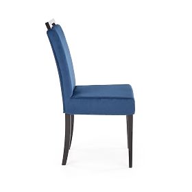 Sedia CLARION 2 nera / rivestimento: MONOLITH 77 (blu scuro) (1p=2pz)