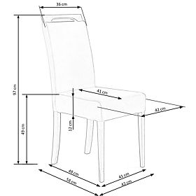 Sedia CLARION 2 nera / rivestimento: MONOLITH 85 (cenere) (1p=2pz)