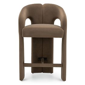 Sedia da bar imbottita Castelo mocha