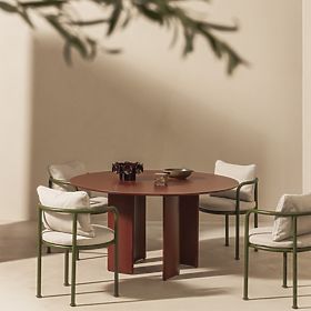 Sedia da giardino Amarello in alluminio, beige chiaro/verde, arrotondata