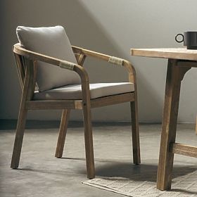 Sedia da giardino Castello con intreccio, legno di acacia FSC, aspetto teak, beige