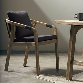 Sedia da giardino Castello con intreccio, legno di acacia FSC, effetto teak, grigio scuro