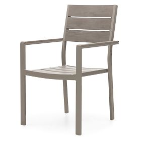 Sedia da giardino Drillo in alluminio, beige-grigio, polywood