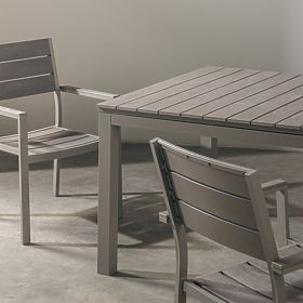 Sedia da giardino Drillo in alluminio, beige-grigio, polywood