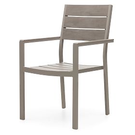 Sedia da giardino Drillo in alluminio, beige-grigio, polywood, lectus