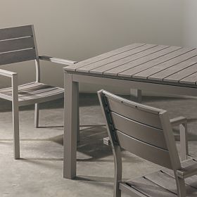 Sedia da giardino Drillo in alluminio, beige-grigio, polywood, lectus