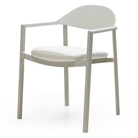 Sedia da giardino Marinelli II, in alluminio, beige chiaro