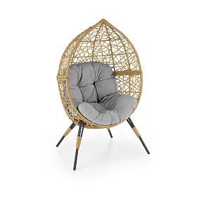 Sedia da giardino OSKAR - naturale / grigio chiaro, Halmar