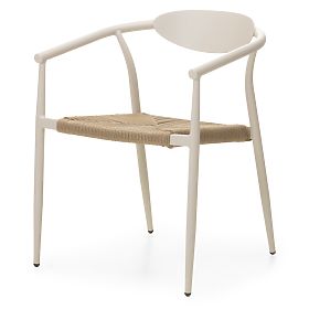 Sedia da giardino Piretto, rattan sintetico, alluminio, beige chiaro/marrone chiaro, lectus