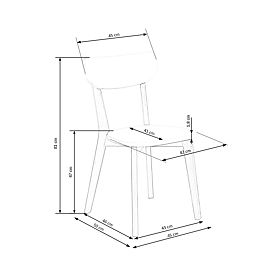 Sedia da pranzo BUGGI - bianca, Halmar