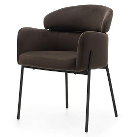 Sedia da pranzo Granda, cioccolato/espresso, velluto, lectus