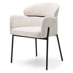 Sedia da pranzo Granda, ecru/gambe nere, lectus