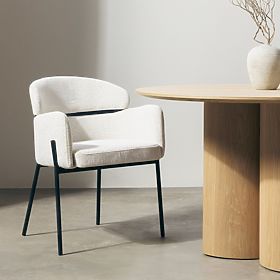 Sedia da pranzo Granda, ecru/gambe nere, lectus