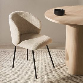 Sedia da pranzo Larisa, beige/gambe nere
