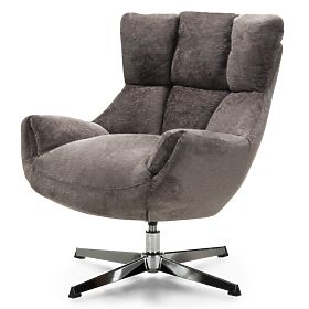 Sedia girevole Bolzano, marrone-grigio/gambe cromate