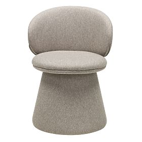 Sedia girevole Chamil beige-grigio, arrotondata