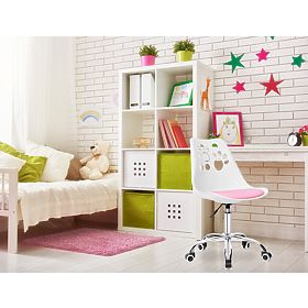 Sedia girevole Grover bianco-rosa