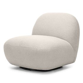 Sedia girevole Mikado, beige chiaro, bouclé, forme arrotondate