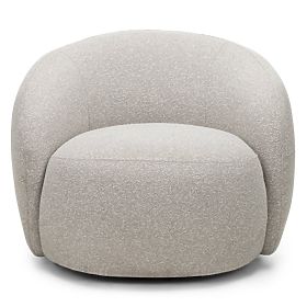 Sedia girevole Nambi beige-grigio, forme arrotondate