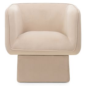 Sedia girevole One beige chiaro, velluto, lectus