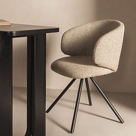 Sedia girevole Pearl mocha, gambe nere, lectus