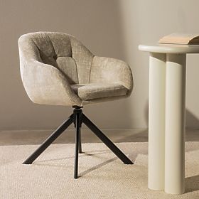 Sedia girevole Santos beige chiaro/gambe nere, lectus