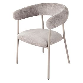 Sedia imbottita Campo, grigio scuro/gambe crema, bouclé