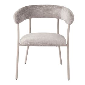 Sedia imbottita Campo, grigio scuro/gambe crema, bouclé