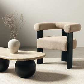 Sedia imbottita Chili beige/nera, legno di gomma