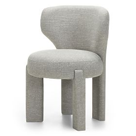 Sedia imbottita Elaine beige-grigio, forme arrotondate, lectus