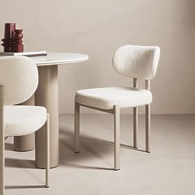 Sedia imbottita Flare, crema/beige