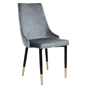 Sedia imbottita in velluto Vermont Velvet grafite