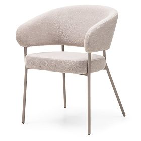 Sedia imbottita Lamu beige, bouclé, lectus