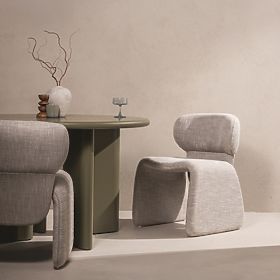 Sedia imbottita Nabila, beige-grigio, lectus