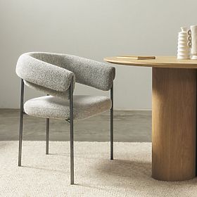 Sedia imbottita Portia grigia, lectus