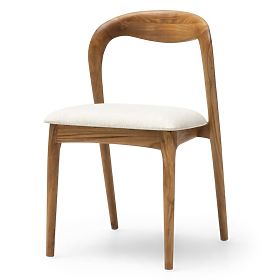 Sedia in legno Harper, arrotondata, naturale/beige chiaro