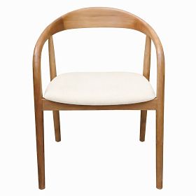 Sedia in legno Ludvika 2.0, arrotondata, naturale/crema