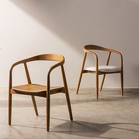 Sedia in legno Ludvika, arrotondata, naturale