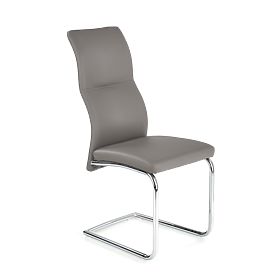 Sedia in metallo cromato ARCO / ecopelle colore cenere (1p=2pz)