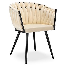 Sedia intrecciata in velluto ASTON VELVET beige