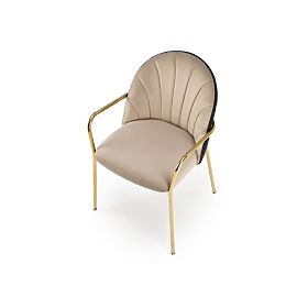 Sedia K500 beige / nero (1p=2 pezzi), Halmar