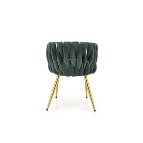 Sedia K517 verde scuro / oro (1p=2pz), Halmar