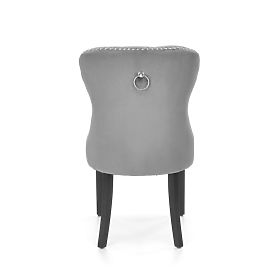 Sedia MIYA nera / rivestimento: grigio (1p=2pz)