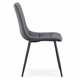 Sedie imbottite in velluto trapuntato Grafite Scuro NERO Gambe Nere