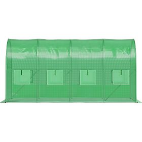 Serra a tunnel da giardino in pellicola 4x2x2 m 8 m² telaio in metallo pellicola UV 2 ingressi, Bauerkraft