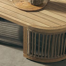 Set angolare da giardino con tavolino Vetralla, intreccio, legno di acacia FSC, aspetto teak, beige 