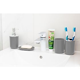 Set da bagno FLORES 6 pezzi grigio