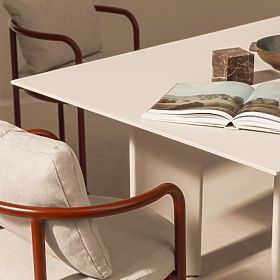 Set da giardino Amarello, tavolo 220 cm + 6 sedie, alluminio, beige chiaro/marrone bordeaux